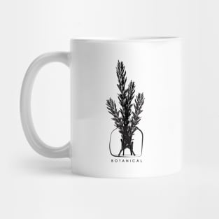 Botanical Herb Plant Lady Rosemary Vintage Black Mug